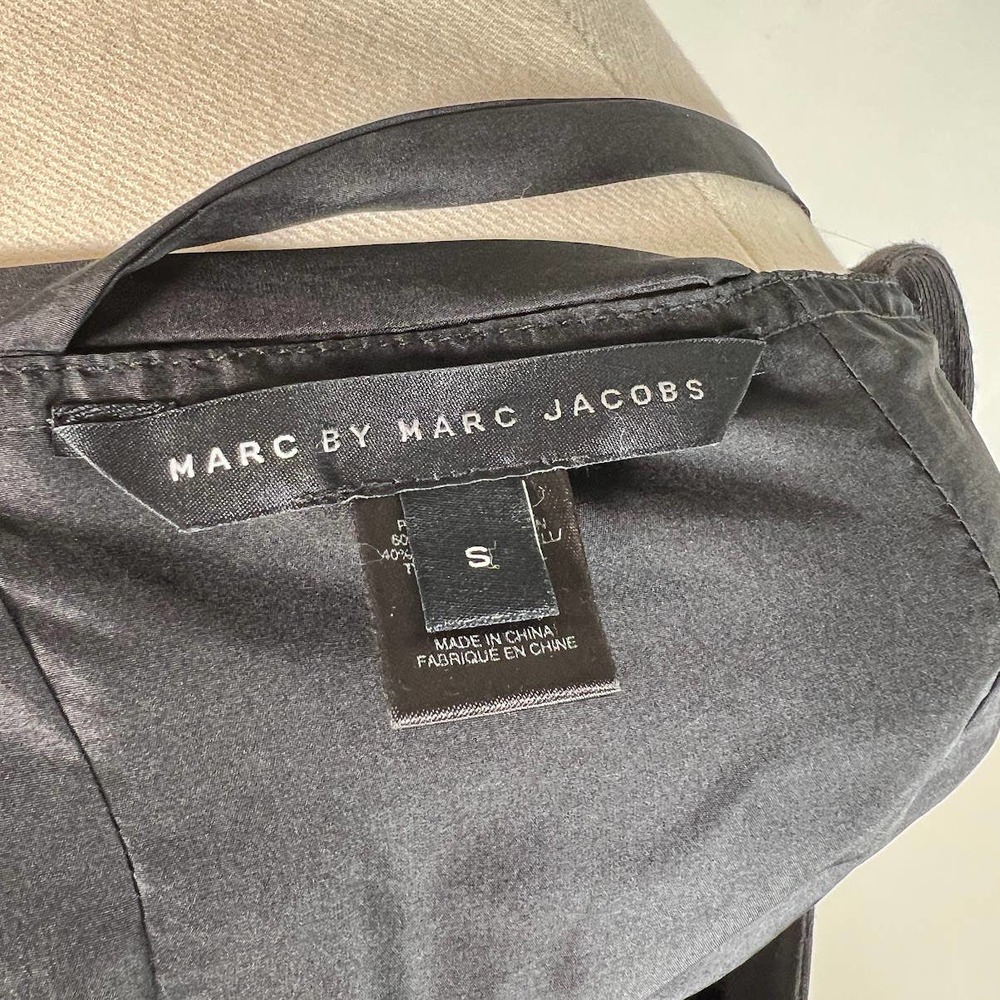 Marc by Marc Jacobs Women's Bustier Dress S Black Gold Striped Button Side EUC! - Picture 8 of 9